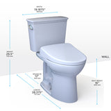 TOTO MW7864736CEGA#01 Drake Transitional WASHLET+ Two-Piece Toilet and S7A Bidet Seat with Auto Flush