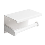 ALFI Brand ABTPC66-W White Matte Stainless Steel Toilet Paper Holder with Shelf