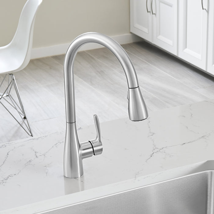 Blanco 442208 Atura Pull-Down Dual-Spray Kitchen Faucet - PVD Steel