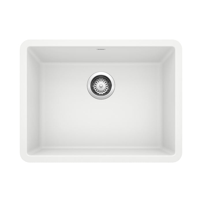 Blanco 522414 Precis SILGRANIT 24" Single Bowl Undermount Kitchen Sink - White