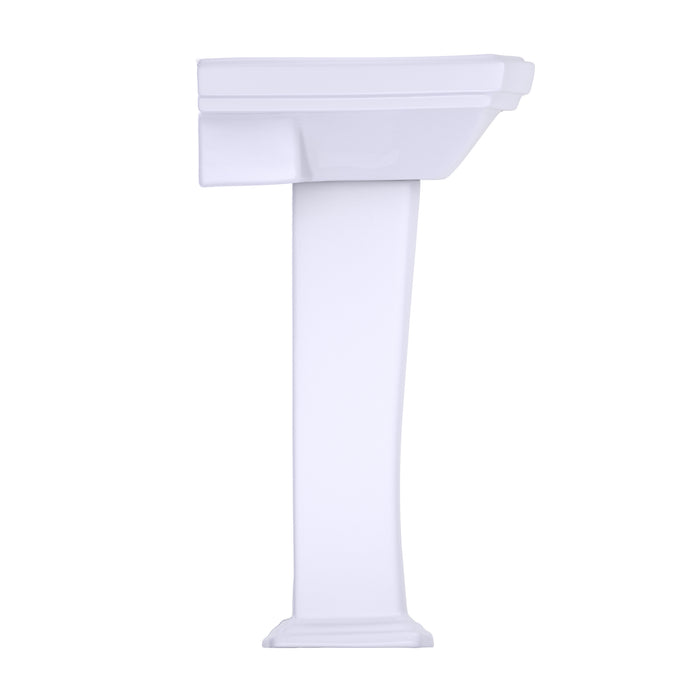 TOTO LPT780.4#01 Clayton Rectangular Pedestal Bathroom Sink for 4" Center Faucets, Cotton White