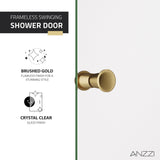 ANZZI SD-AZ14-01BG Romance 72" x 33.5" Frameless Swinging Shower Door in Brushed Gold