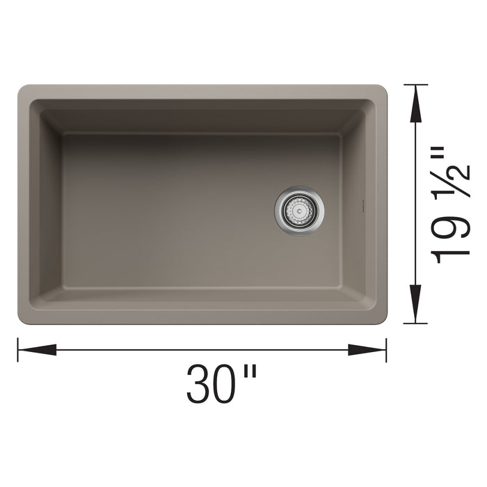 Blanco 443307 Inteos SILGRANIT 30" Single Bowl Undermount Workstation Kitchen Sink - Truffle