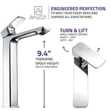 ANZZI L-AZ103 Vibra Single Hole Single-Handle Bathroom Sink Faucet-Polished Chrome