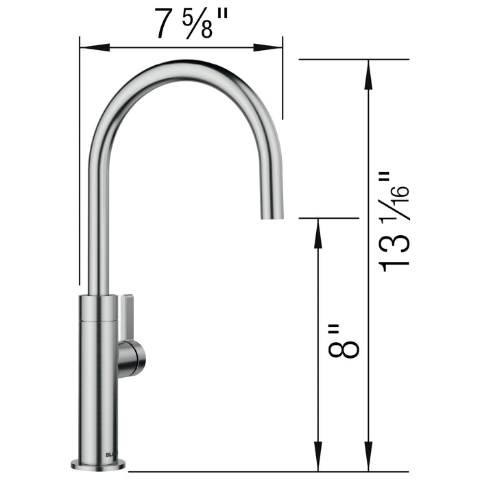 Blanco 527489 Culina II High Arc Beverage Faucet - RO Compatible - PVD Steel