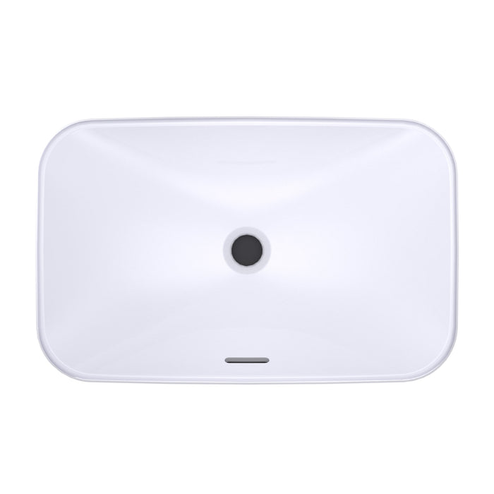 TOTO LT426G#01 Arvina Rectangular 23" Vessel Bathroom Sink with CEFIONTECT, Cotton White