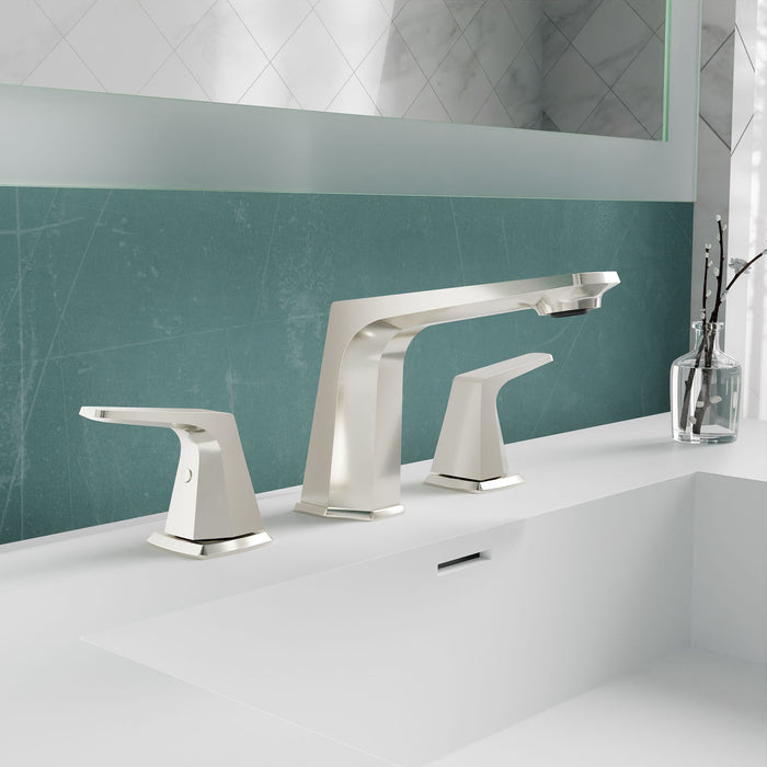 ANZZI L-AZ905BN 2-Handle 3-Hole 8" Widespread Bathroom Faucet With Pop-up Drain in Brushed Nickel