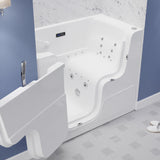 ANZZI 2953WCLWD Left Drain Fully Loaded Wheelchair Access Walk-in Tub with Air and Whirlpool Jets Hot Tub