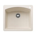 Blanco 443060 Diamond SILGRANIT 25" Single Bowl Dual Mount Kitchen Sink - Soft White