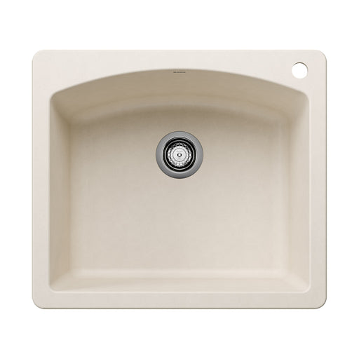 Blanco 443060 Diamond SILGRANIT 25" Single Bowl Dual Mount Kitchen Sink - Soft White