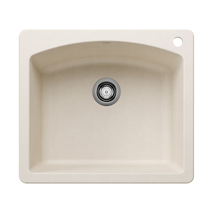 Blanco 443060 Diamond SILGRANIT 25" Single Bowl Dual Mount Kitchen Sink - Soft White