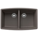 Blanco 443123 Performa SILGRANIT 33" 50/50 Double Bowl Undermount Kitchen Sink - Volcano Gray