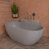 ALFI brand ABCO59TUB 59" Solid Concrete Oval Freestanding Bathtub