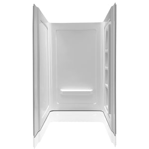 Rose 48 in. x 36 in. x 74 in. 3-piece DIY Friendly Alcove Shower Surround in White