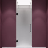 ANZZI SD-AZ8075-01MBF Passion Series 24" by 72" Frameless Hinged Shower Door in Matte Black with Frosted Glass