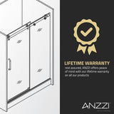 ANZZI SD-AZ13-02MB Madam Series 60" by 76" Frameless Sliding Shower Door in Matte Black with Handle