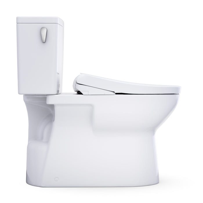TOTO MW4724726CEFGA#01 Glaston WASHLET+ S7 Two-Piece Elongated 1.28 GPF Auto Flush Universal Height Toilet