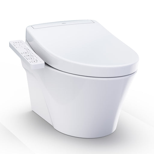 TOTO Washlet+ AP Wall-Hung Elongated Toilet and Washlet S2 and DuoFit In-Wall 0.9 and 1.28 GPF Dual-Flush Tank System, Matte Silver - CWT4263346CMFG#MS