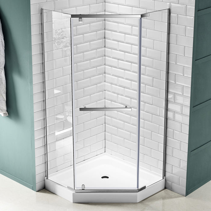 ANZZI SD-AZ056-01CH Castle Series 49" x 72" Semi-Frameless Shower Door in Polished Chrome