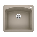 Blanco 441280 Diamond SILGRANIT 25" Single Bowl Dual Mount Kitchen Sink - Truffle