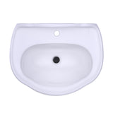 TOTO LPT754#01 Whitney Oval Pedestal Bathroom Sink for Single Hole Faucets, Cotton White
