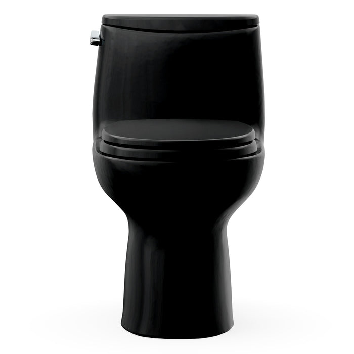 TOTO MS603113CEF#51 UltraMax One-Piece Round 1.28 GPF Universal Height Toilet with Seat, Ebony (Black)