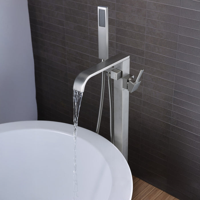 ANZZI FS-AZ0044BN Angel 2-Handle Claw Foot Tub Faucet with Hand Shower in Brushed Nickel