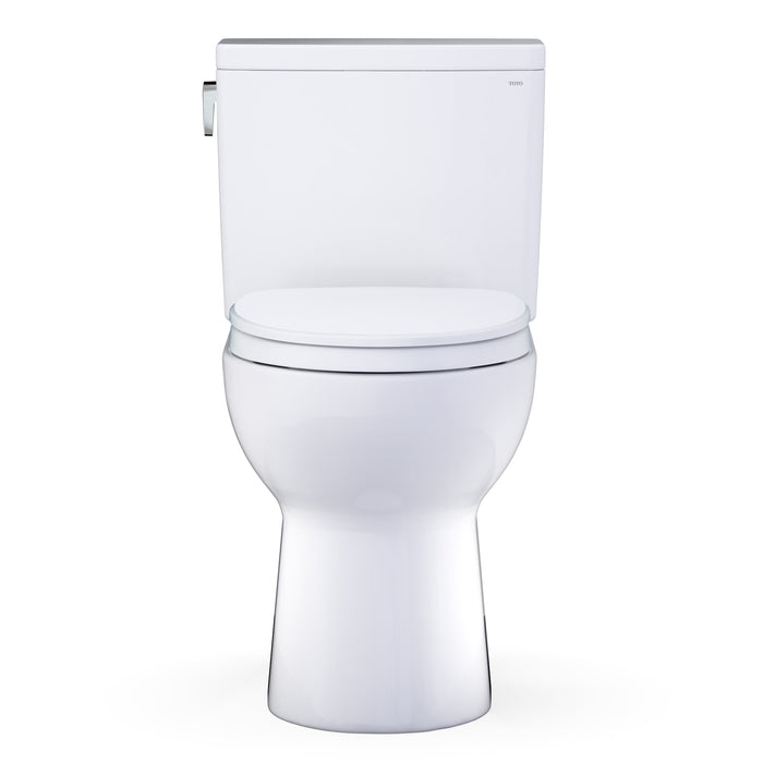 TOTO MS472124CEFG#01 Glaston Two-Piece Elongated 1.28 GPF Universal Height Toilet with Seat, Cotton White