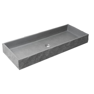 ALFI Brand ABCO39TR 39" Solid Concrete Gray Matte Trough Sink for the Bathroom