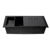 ALFI Brand AB3418SBUM-BLA Black 33" Granite Composite Workstation Single Bowl Undermount Sink