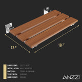 ANZZI AC-AZ8207 Rochen 18.7" Teak Wall Mounted Folding Shower Seat