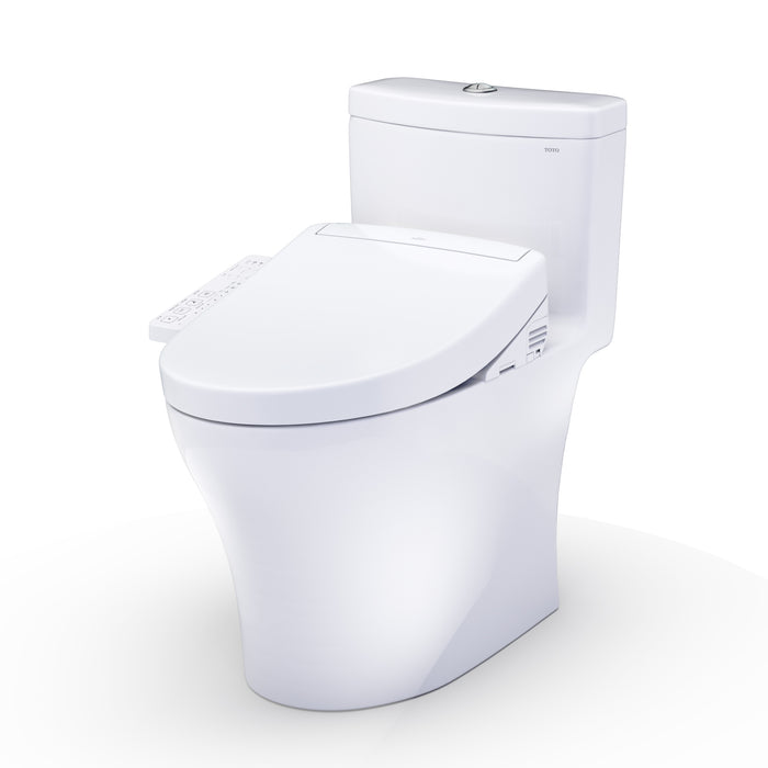 TOTO MW6463346CEMFGN#01 Aquia IV One-Piece Elongated Dual Flush Universal Height Toilet with Washlet S2 Bidet Seat
