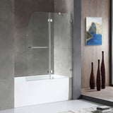 ANZZI SD1101CH-3060R 5 ft. Bathtub in White with 48" by 58" Frameless Hinged Tub Door in Chrome