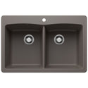 Blanco 443104 Diamond SILGRANIT 33" 50/50 Double Bowl Dual Mount Kitchen Sink - Volcano Gray