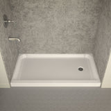 ANZZI SB-AZ03RD Tier 32 x 60" Right Drain Single Threshold Shower Base in White