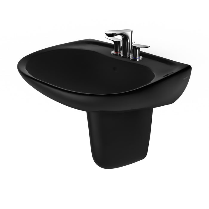 TOTO LHT242.4#51 Prominence Oval Wall-Mount Bathroom Sink and Shroud for 4 Inch Center Faucets, Ebony