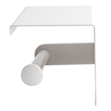 ALFI Brand ABTPC66-W White Matte Stainless Steel Toilet Paper Holder with Shelf