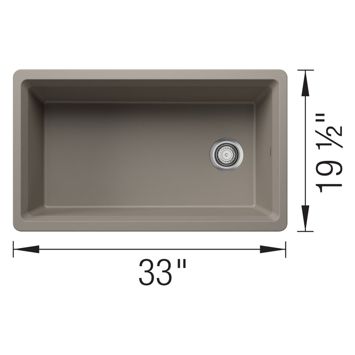 Blanco 443315 Inteos SILGRANIT 33" Single Bowl Undermount Workstation Kitchen Sink - Truffle