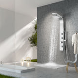 ANZZI SP-AZ8106 Silent 40" Full Body Shower Panel with Heavy Rain Shower and Spray Wand in Brushed Steel