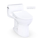 TOTO UltraMax Low Profile WASHLET+ S7A One-Piece Elongated 1.28 GPF Universal Height Toilet with CEFIONTECT, Cotton White - MW6184736CEFG#01