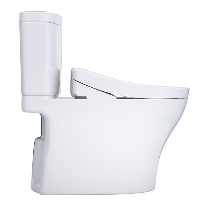 TOTO MW4463446CEMGN#01 Washlet+ Aquia IV Elongated Dual Flush Regular Height Toilet and Washlet S5 Bidet Seat