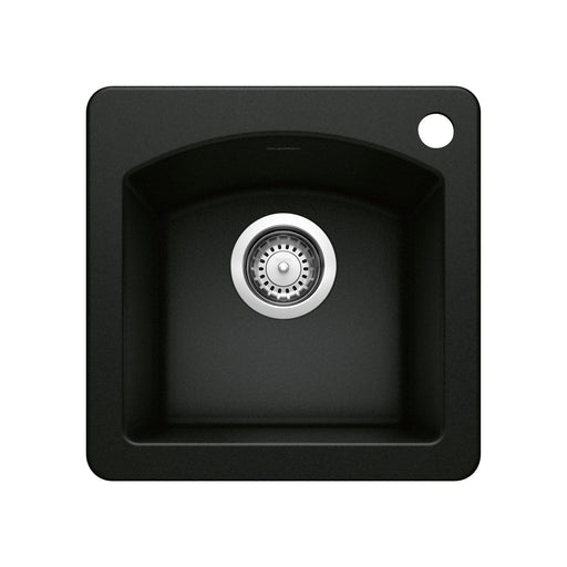 Blanco 442915 Diamond SILGRANIT 15" Dual Mount Bar Sink - Coal Black