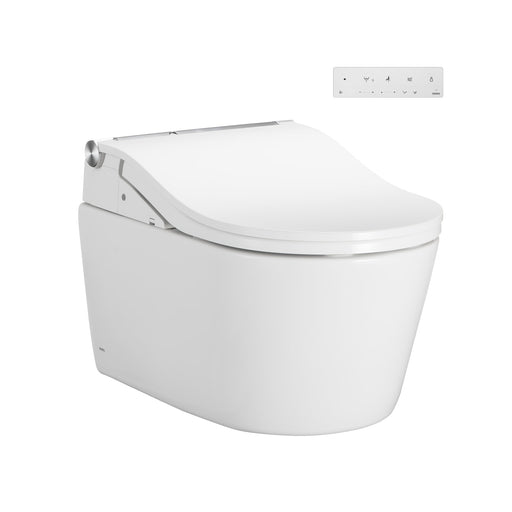 TOTO WASHLET+ RP Wall-Hung D-Shape Toilet with RW Bidet Seat and DuoFit In-Wall 1.28 and 0.9 GPF Auto Dual-Flush Tank System, Matte Silver - CWT4474547CMFGA#MS