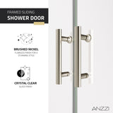 ANZZI SD-AZ15-01BN Enchant 70" x 60.4" Framed Sliding Shower Door in Brushed Nickel