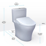 TOTO MW6464726CEMFGNA#01 Aquia IV One-Piece Elongated Dual Flush Toilet with S7 Bidet Seat