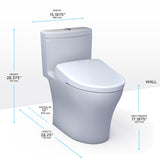 TOTO MW6464736CEMFGNA#01 WASHLET+ Aquia IV One-Piece Dual Flush Toilet with Auto Flush S7A Bidet Seat, Cotton White