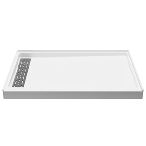 ALEXANDER 48 in. x 32 in. Left Drain Shower Base in White