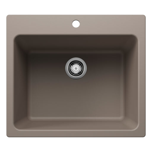 Blanco 401926 Liven SILGRANIT 25" Single Bowl Dual Mount Laundry Sink - Truffle