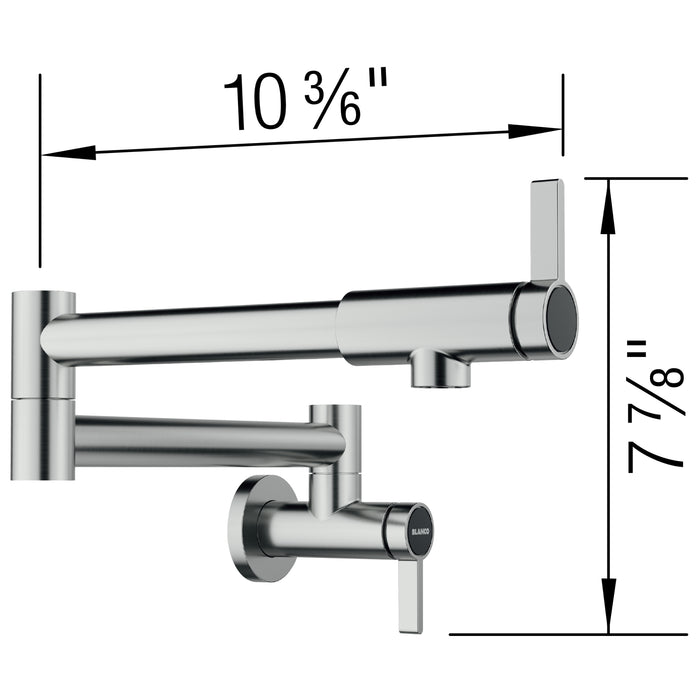 Blanco 527484 Culina II Wall-Mounted Pot Filler - PVD Steel