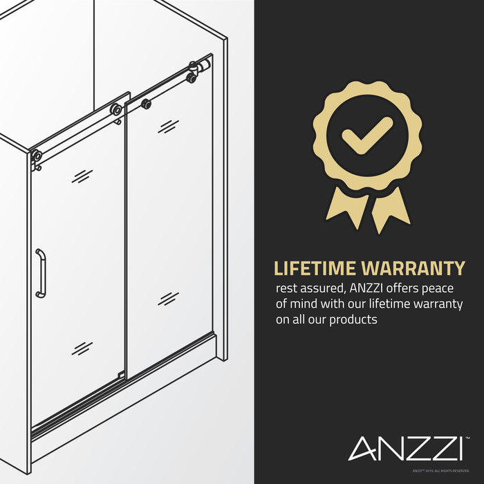 ANZZI SD-AZ15-01CH Enchant 70" x 60.4" Framed Sliding Shower Door in Chrome